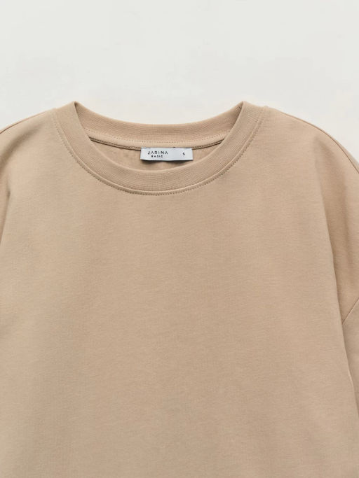 Базовая футболка оверсайз из хлопка / Zarina  фото 10