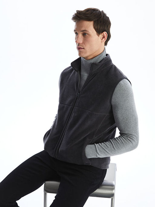 Rahat Kal?p Dik Yaka Polar Erkek Yelek