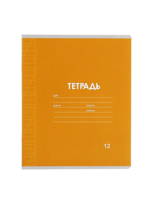 Набор тетрадей 12 листов в косую линейку, Calligrata «Однотонная Классика», серые листы, МИКС