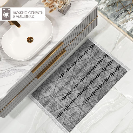 Коврик безворсовый ПРОВАНС icarpet 60*100 001 графит 03  фото 2