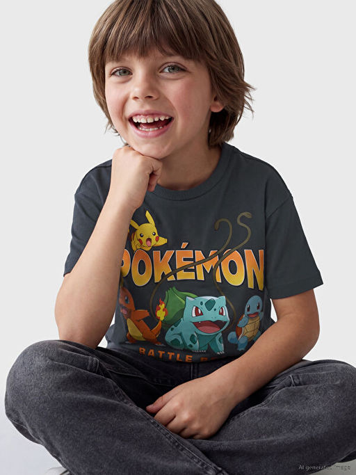 Pokemon Bask?l? Erkek ?ocuk Ti??rt