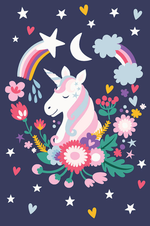 ФРЕЯ PKZ/PS-046 Набор для раскрашивания по номерам (на картоне) 30 х 20 см Нежный единорог