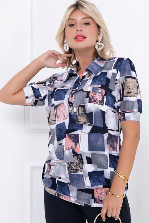 БЛУЗКА МАРТИНА (БЛУ ГРЕЙ) - Bellovera фото 2