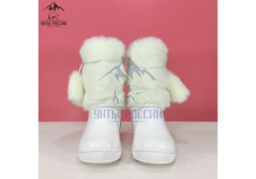 Унты подростковые белые, литая подошва
