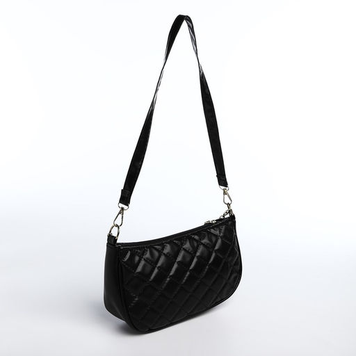 Сумка багет на молнии, цвет чёрный - Simaland фото 2