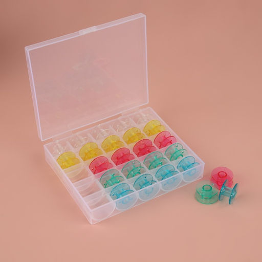 Набор шпулек в органайзере, d=20 мм, 25 шт., МИКС