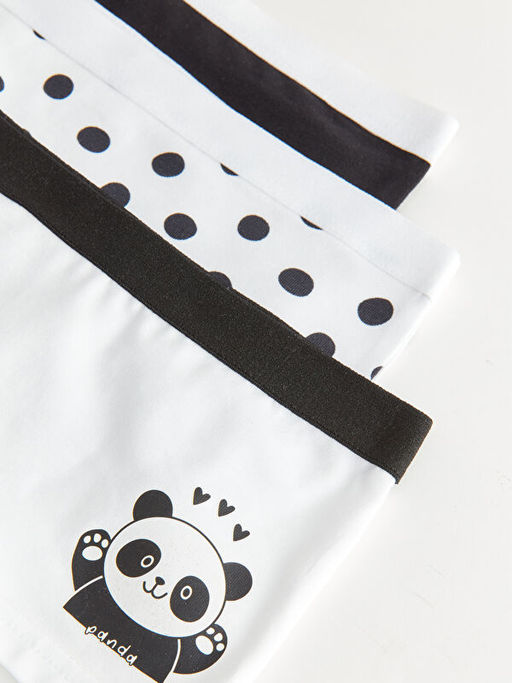 Bask?l? Pamuklu K?z ?ocuk Boxer 3l? - Waikiki фото 3