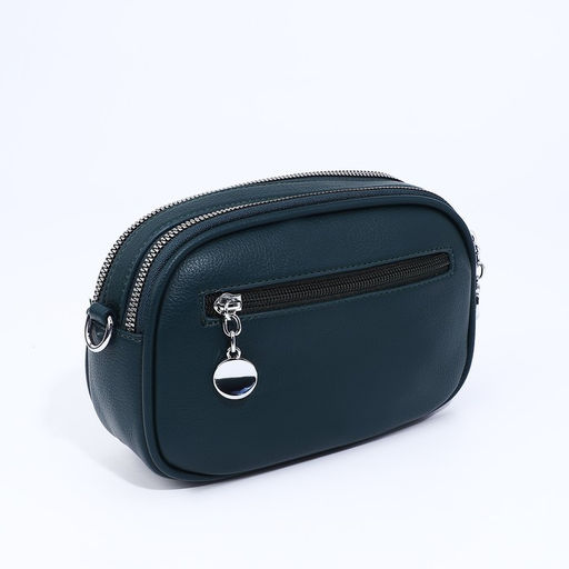 Сумка кросс-боди на молниях, наружный карман, цвет тёмно-зелёный - Simaland фото 2