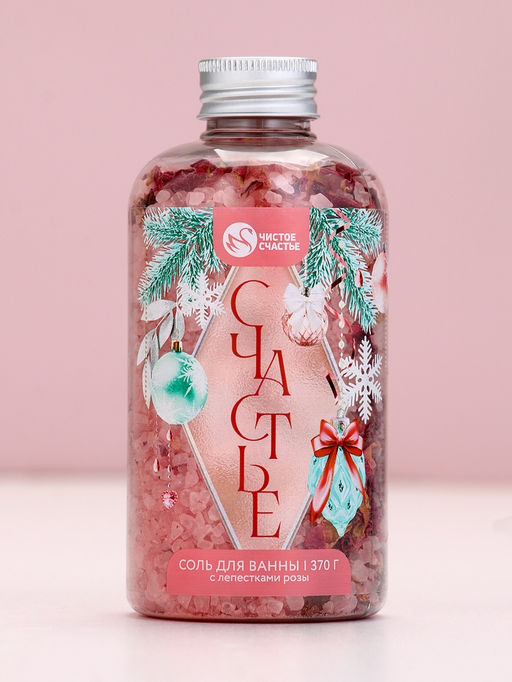 Соль для ванны с лепестками розы, 370 г