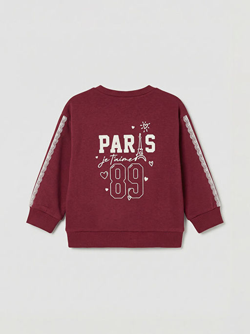 Paris Bask?l? K?z ?ocuk Sweatshirt ve Pantolon