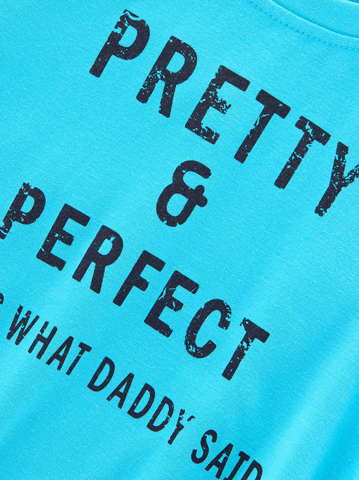 Футболка с принтом для девочки UD 0735 голубой - Mini maxi фото 6