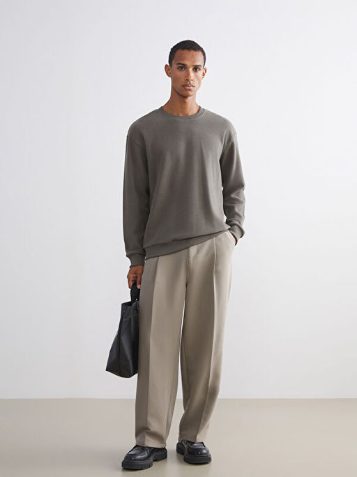 Bisiklet Yaka Erkek Sweatshirt