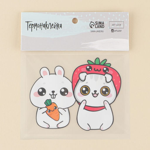 Термонаклейка для текстиля «Кролики», 8.97 × 7,07 см