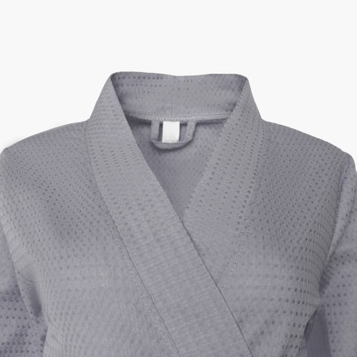 Халат вафельный женский Экономь и Я рукав 3/4, размер 54-56, серый, 100% хлопок, 200 г/м²