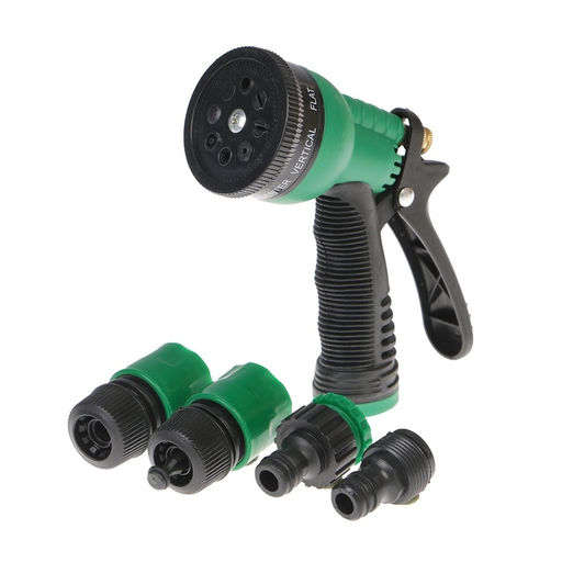Набор для полива: пистолет-распылитель, коннектор 1/2 (12 мм) - 2 шт., штуцер 1/2-3/4, быстросъёмный, пластик, Greengo  фото 7