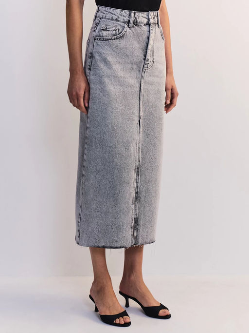 Джинсовая юбка миди с разрезом спереди ZR2605092350-107 / Zarina  фото 7