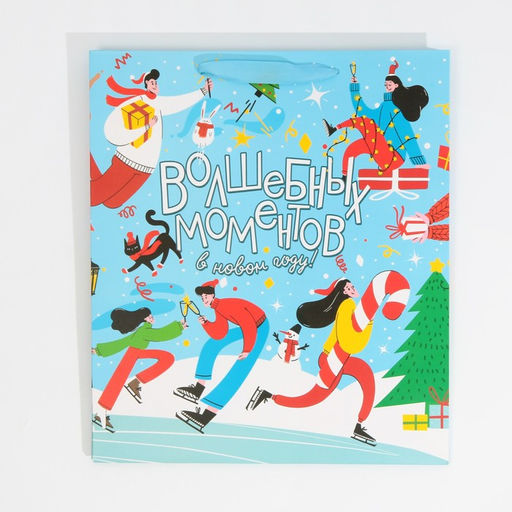 Пакет ламинированный вертикальный Зимний каток, M 26 30 9 см - Дарите счастье фото 6