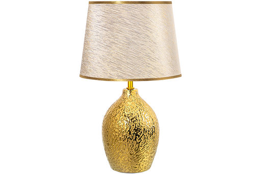 Настольная лампа 25*25*42,5 см Мятое золото+ золотистый круг абажур - Elan gallery фото 4