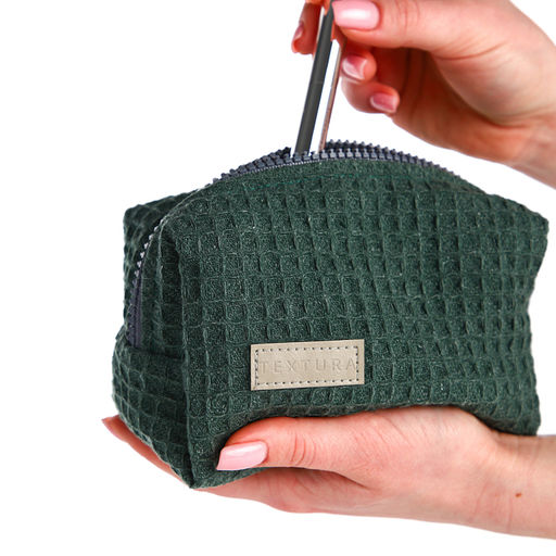 Косметичка дорожная на молнии TEXTURA, цвет зелёный  фото 9