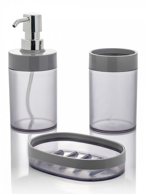 Стакан для зубных щёток 300мл серый полипропилен