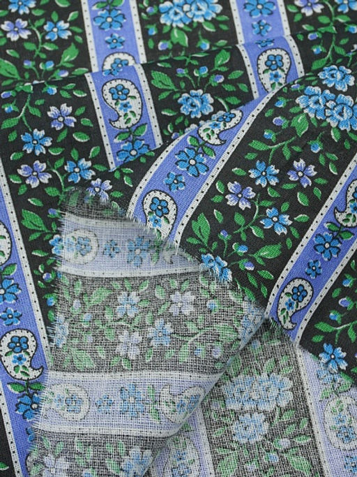 Ситец Фанни - синие цветы, ш.0.8м, хлопок-100%, 90гр/м.кв - Купава фото 6