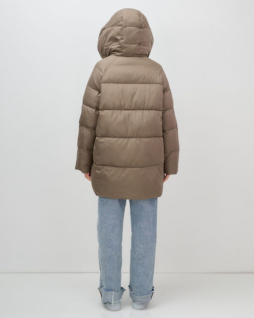 Куртка двубортная женская зимняя с капюшоном коричневого цвета 7736K Бренд: Visdeer  фото 22