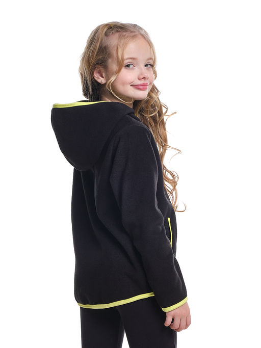 Флисовая толстовка для девочки UD 7725 черный/неон - Mini maxi фото 2