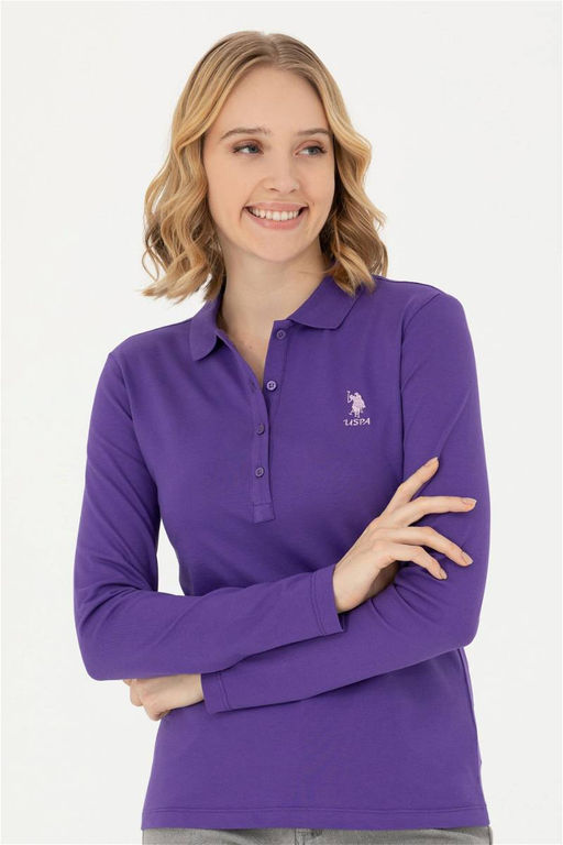 Женский фиолетовый базовый свитшот - U.s. polo assn фото 3