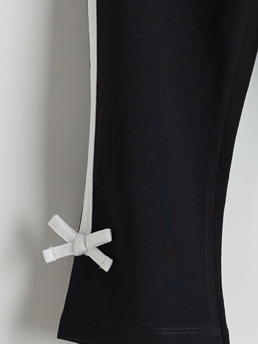 Beli Lastikli Fiyonk Detayl? 3/4 Boy K?z ?ocuk Tayt