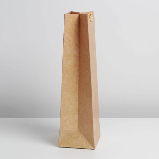 Пакет под бутылку Крафтовый, 13 x 36 x 10 см - Дарите счастье фото 2