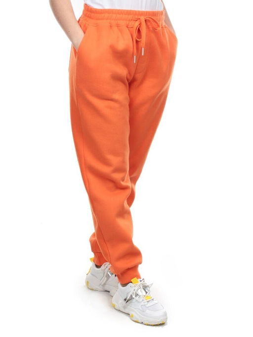 M049 ORANGE Брюки спортивные женские на флисе (100% хлопок) 7986