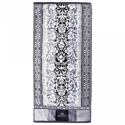 "Missoni-3025" Полотенце махровое 34х78см, плотность 375гр/м2, 100% хлопок, велюр, серый, Bolangde (Китай)