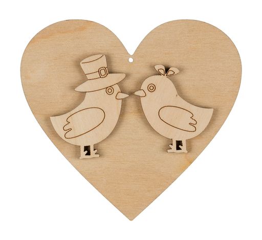 Заготовка для декорирования Mr. Carving ВД-872 Подвеска Влюбленные птички фанера 10 х 11 х 0.3 см