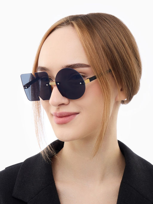 Очки солнцезащитные женские, дужка 12.2 см, ширина 12.3 см, линза 5.2?5.3 см, черные - Simaland фото 5