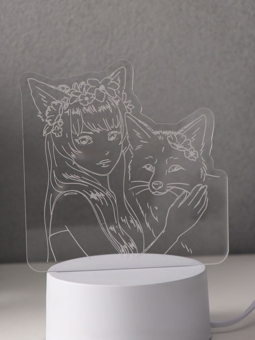 Светильник 3D RISALUX Лисица, LED-ночник, RGB, от сети, 9.5?16.7?18.5 см  фото 7