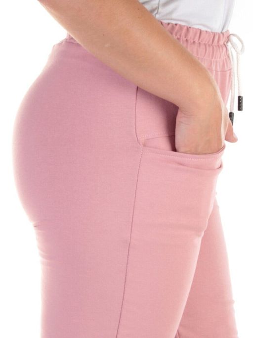 QB-84 PINK Брюки спортивные женские (95% хлопок, 5% стрейч) P&S