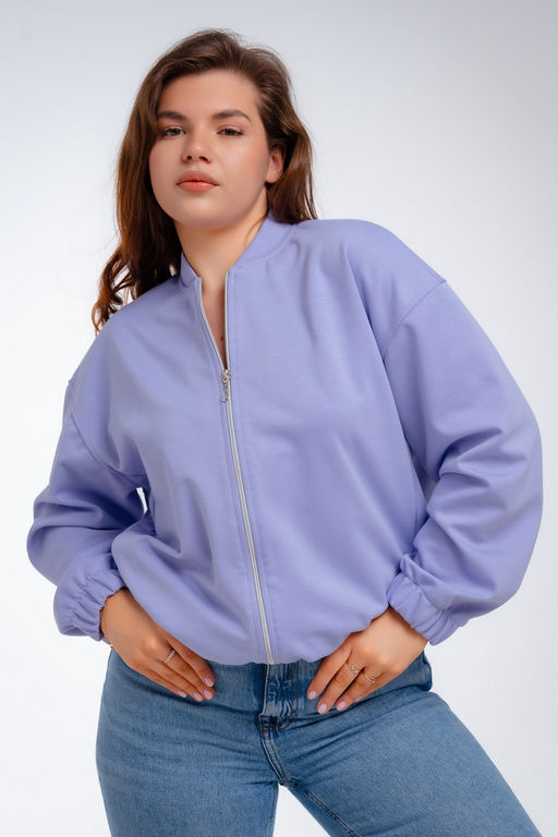 Бомбер из коттон фита сирень макси - Амадэль фото 19