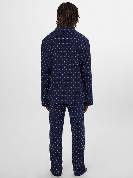Комплект домашний мужской синий с узором