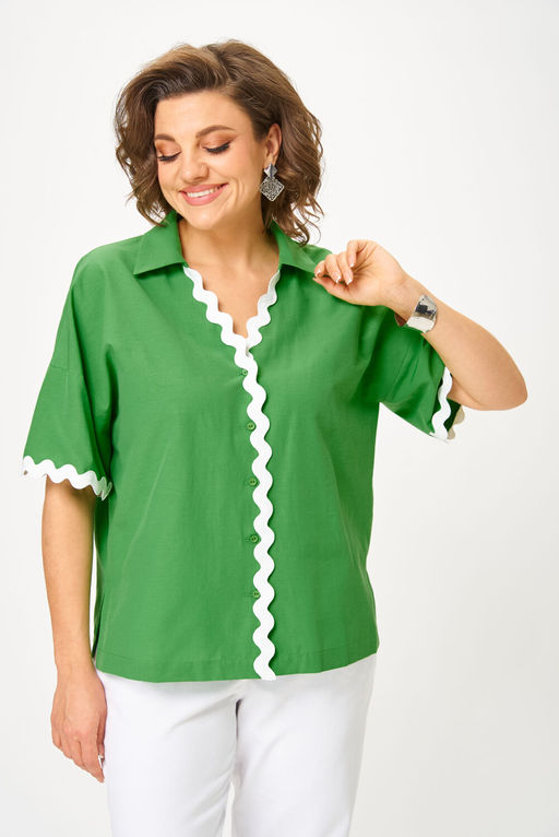 Блуза ANDINA CITY 5037-25 зеленый - Michel chic фото 4