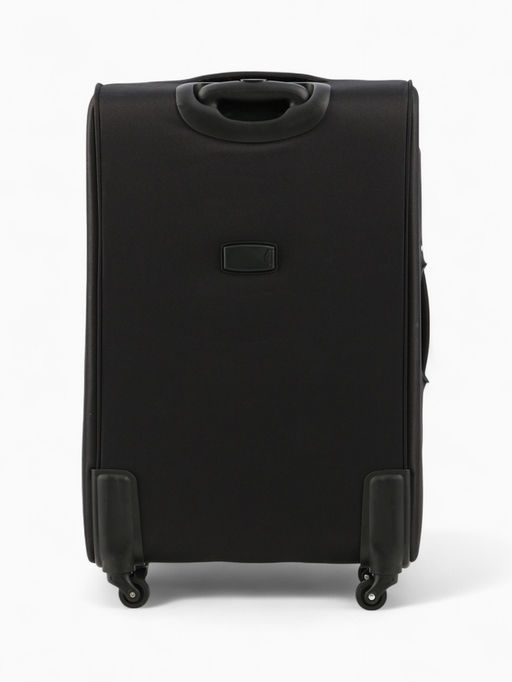 Чемодан на колёсах Royalbag большой 104 л (L), на молнии, с увеличением, кодовый замок, 4 колеса, чёрный