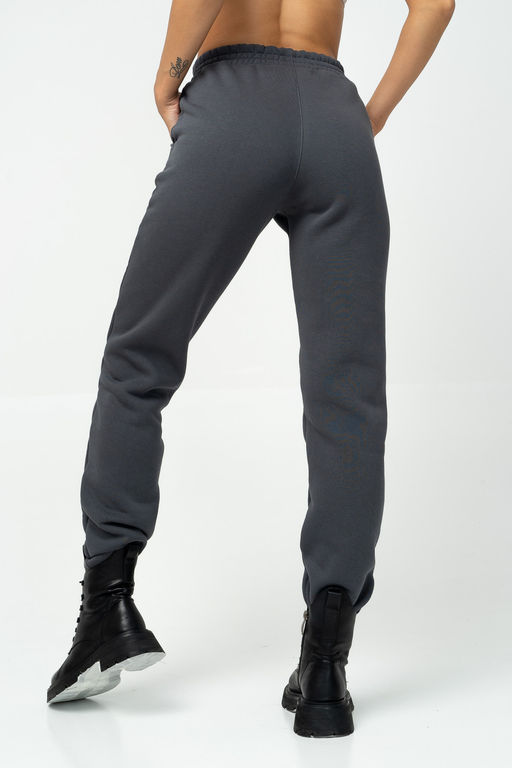 Брюки  Футер 3-х нитка начес качество пенье  332L17 графит - Solo mio фото 5