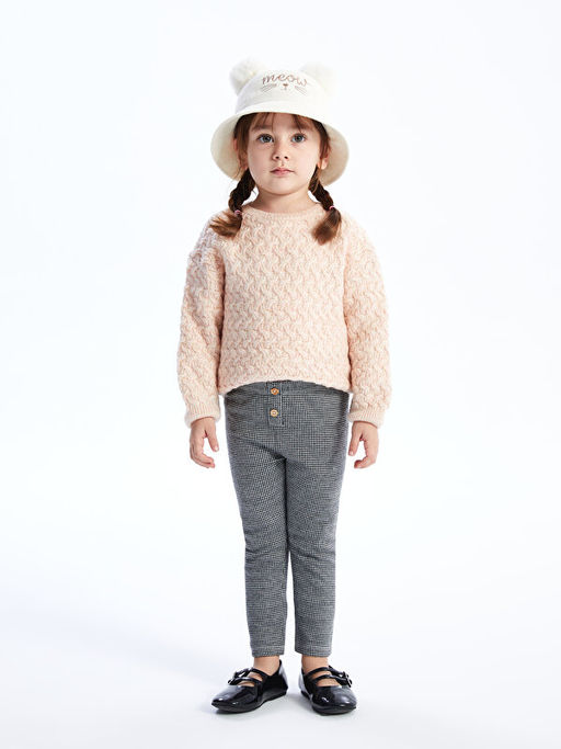 Bisiklet Yaka Kendinden Desenli K?z Bebek Triko Kazak - Waikiki фото 3