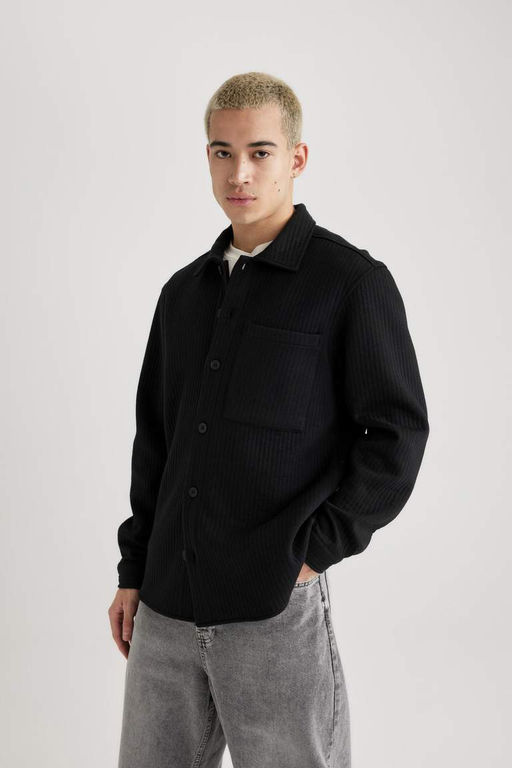 Стеганая куртка-рубашка стандартного кроя с длинными рукавами - Defacto фото 7