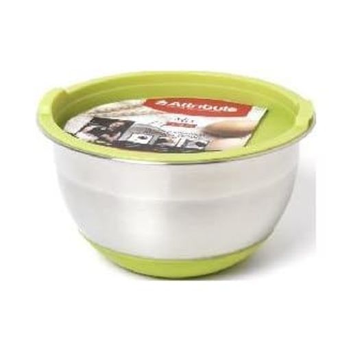 Миска стальная с крышкой MIX 16х9.5см 1.4л зеленая - Attribute фото 5