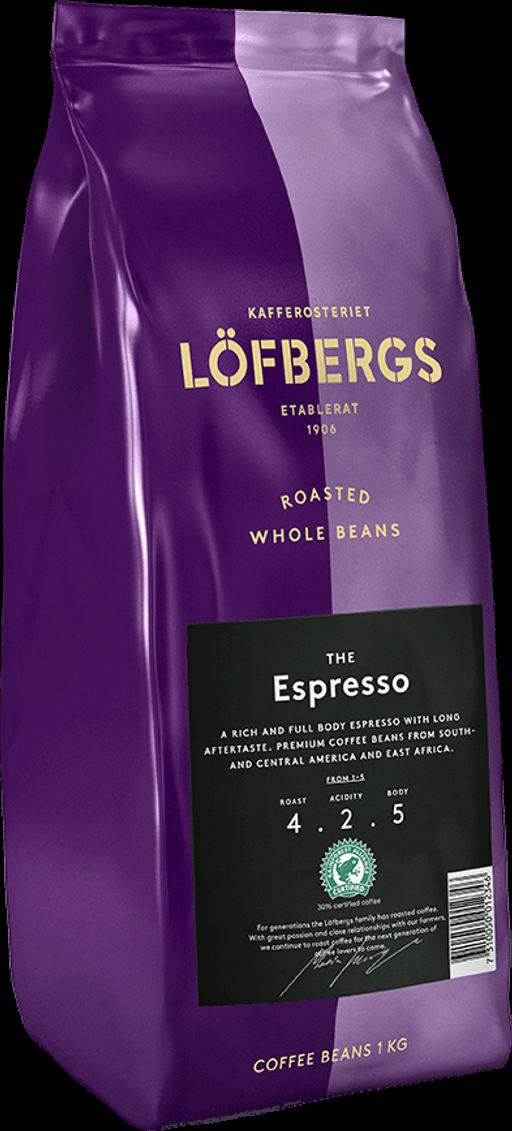 Lofbergs Lila. Espresso (зерновой) 1 кг. мягкая упаковка
