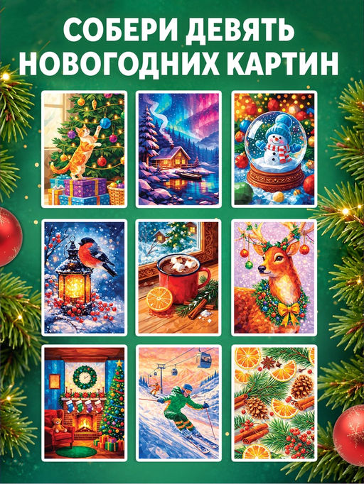 Книга «Рисуем наклейками по номерам. Зимнее настроение»