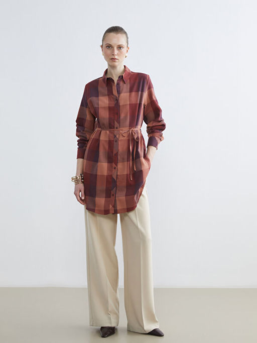 Beli Ku?akl? Ekose Kad?n G?mlek Tunik