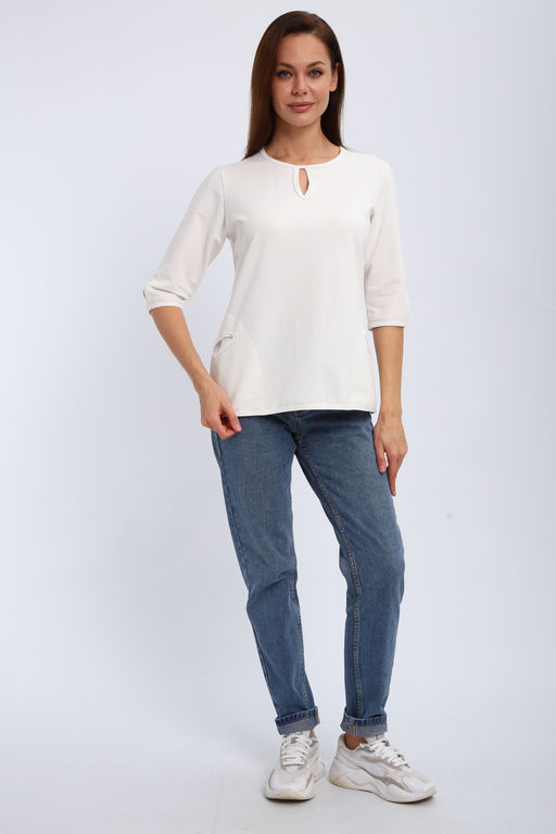 Кофта женская из футера 2-н Анфиса белый