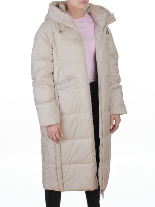 8891 LT. BEIGE Пальто зимнее женское (200 гр. холлофайбер)