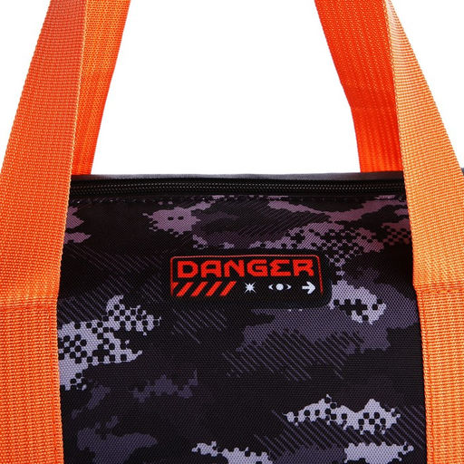 Сумка детская спортивная для мальчика «Камуфляж», 40×20×20 см, отдел на молнии, чёрная